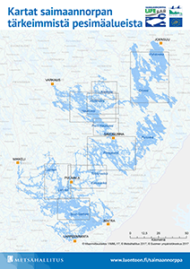 Kartat Saimaannorpan tärkeistä pesimäalueista